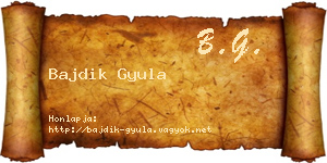 Bajdik Gyula névjegykártya